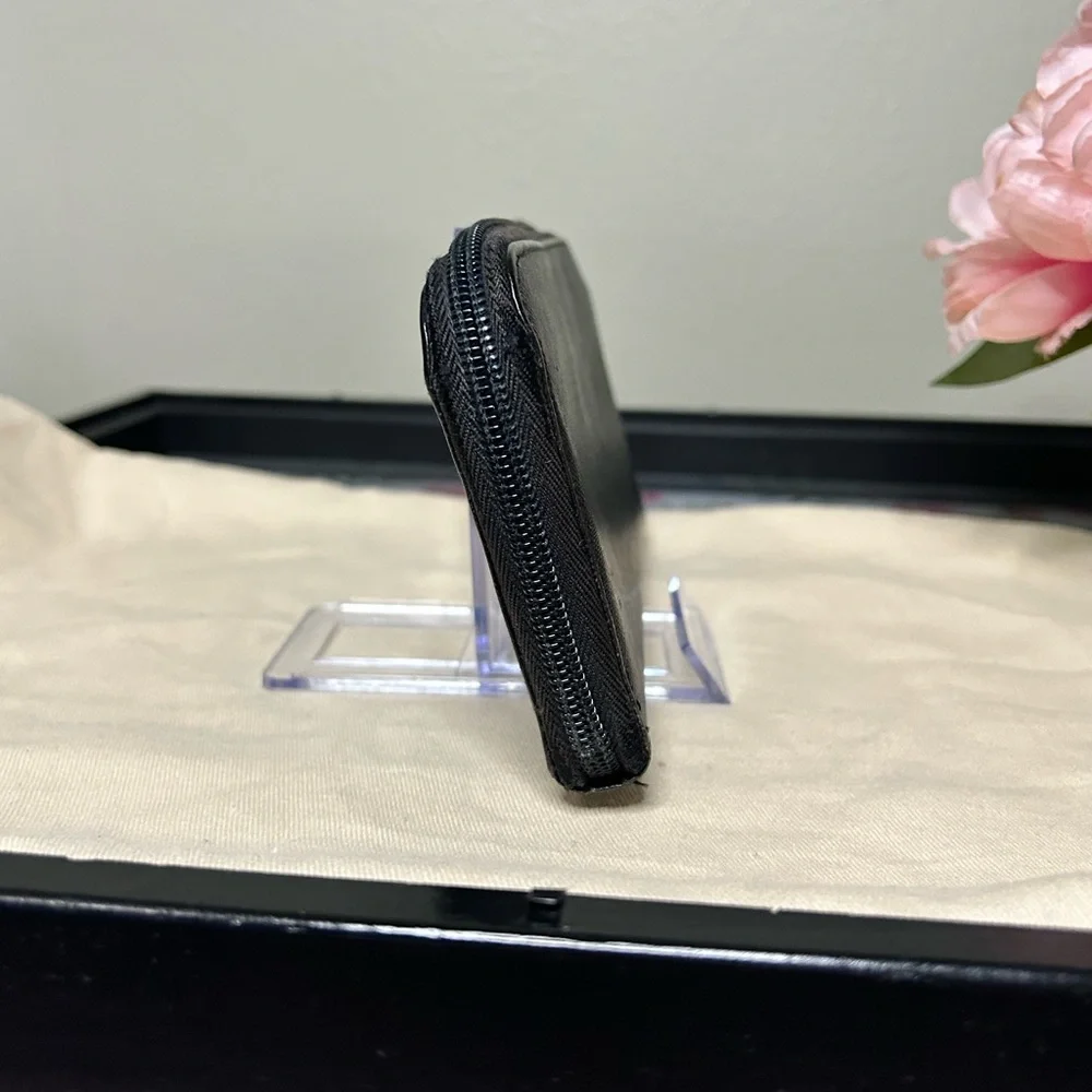 Prada Black Saffiano Leather Zip Wallet